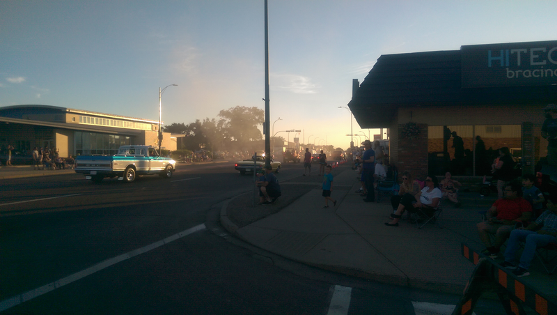 Smoke from a burnout